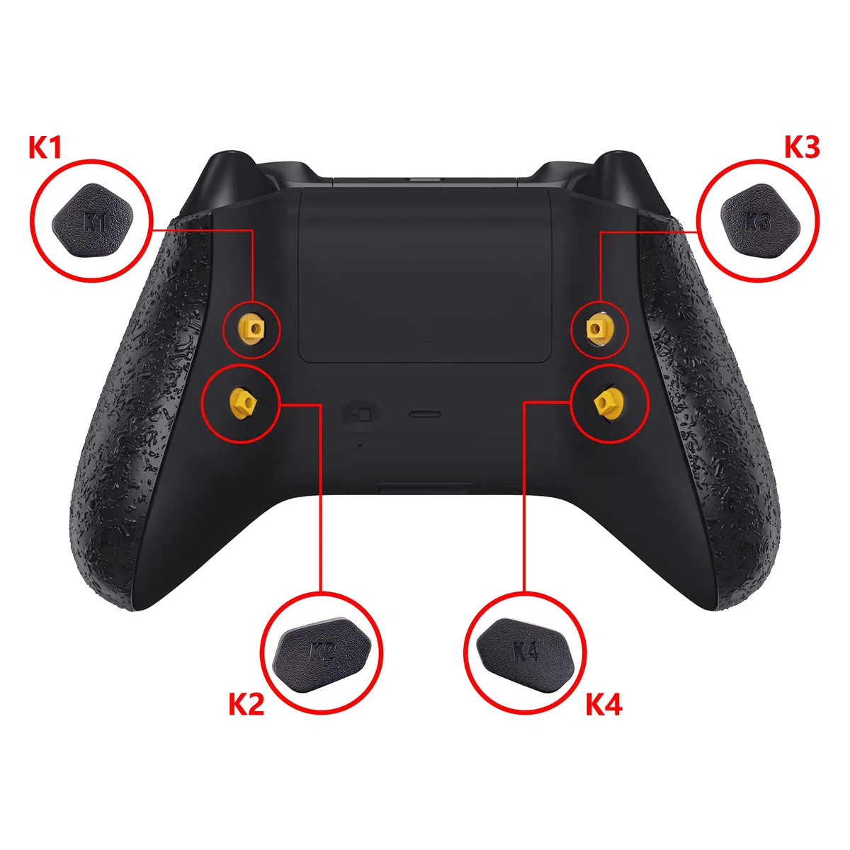 eXtremeRate HOPE Remap Kit Programmabile per Xbox Series X S Controller Scheda&Cover Posteriore&Grip&Tasti Posteriori per Xbox Core Joystick(Model 1914)-Nero Antiscivolo