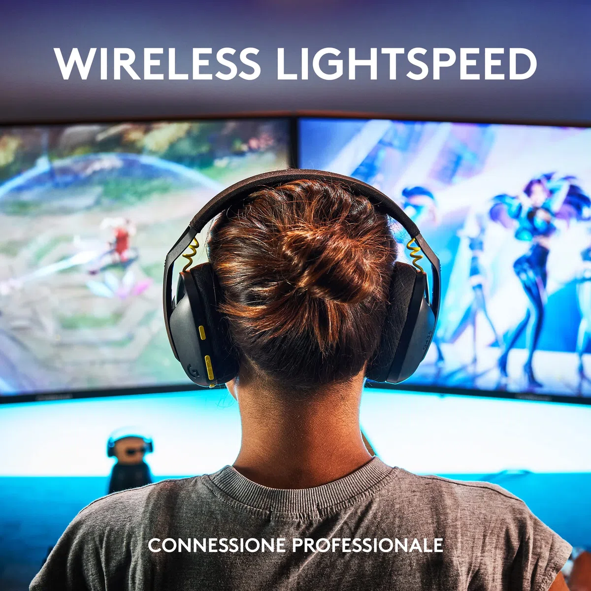Logitech G G435 Lightspeed Wireless Bluetooth Gaming Headset Over-Ear Lightweight 18h Battery Dolby Atmos PC PS4 PS5 Switch Nero