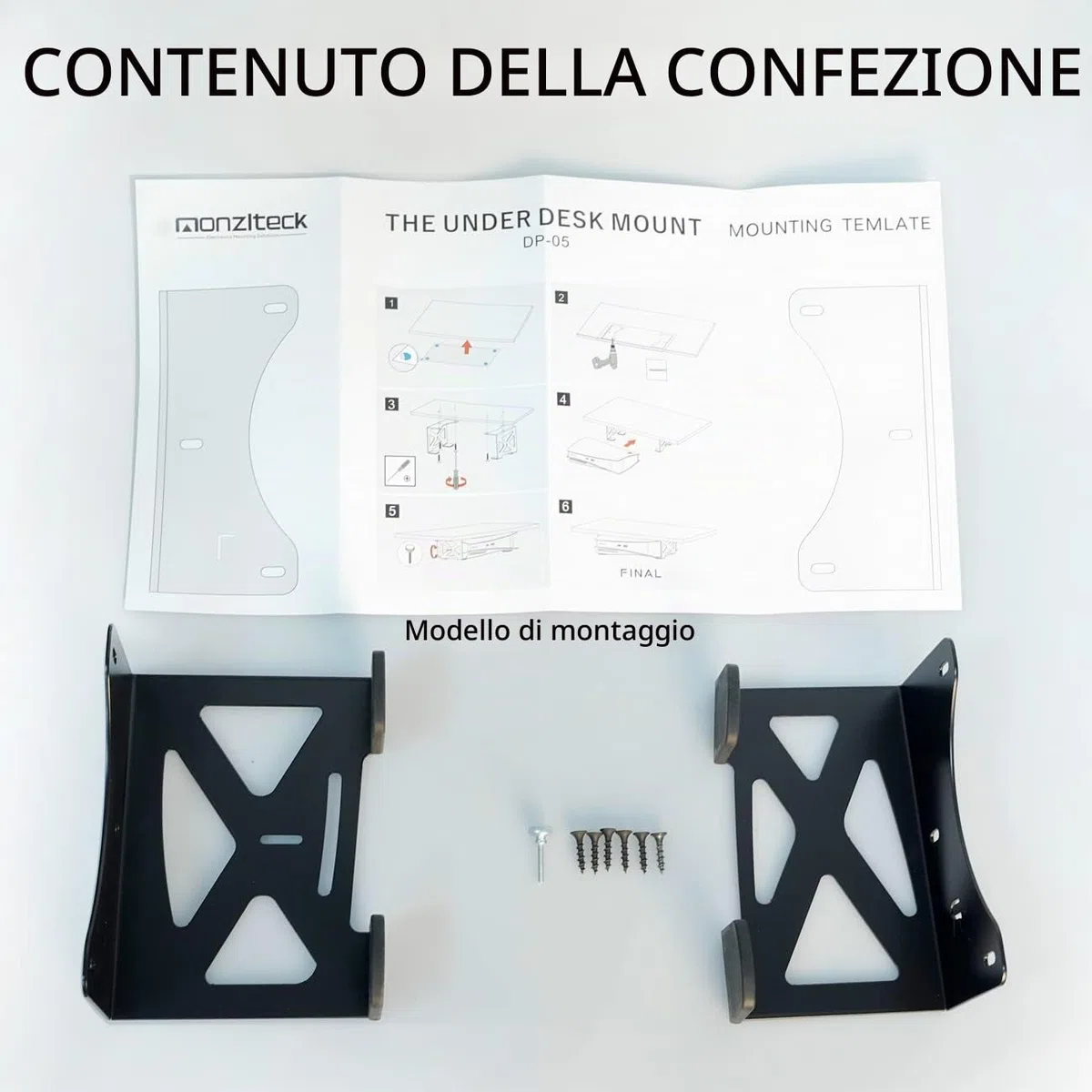 Monzlteck Supporto da scrivania per PS5/PS5 Slim, montaggio invisibile Compatible con Playstation 5 Disc e Digital Edition, salvaspazio, DP-05