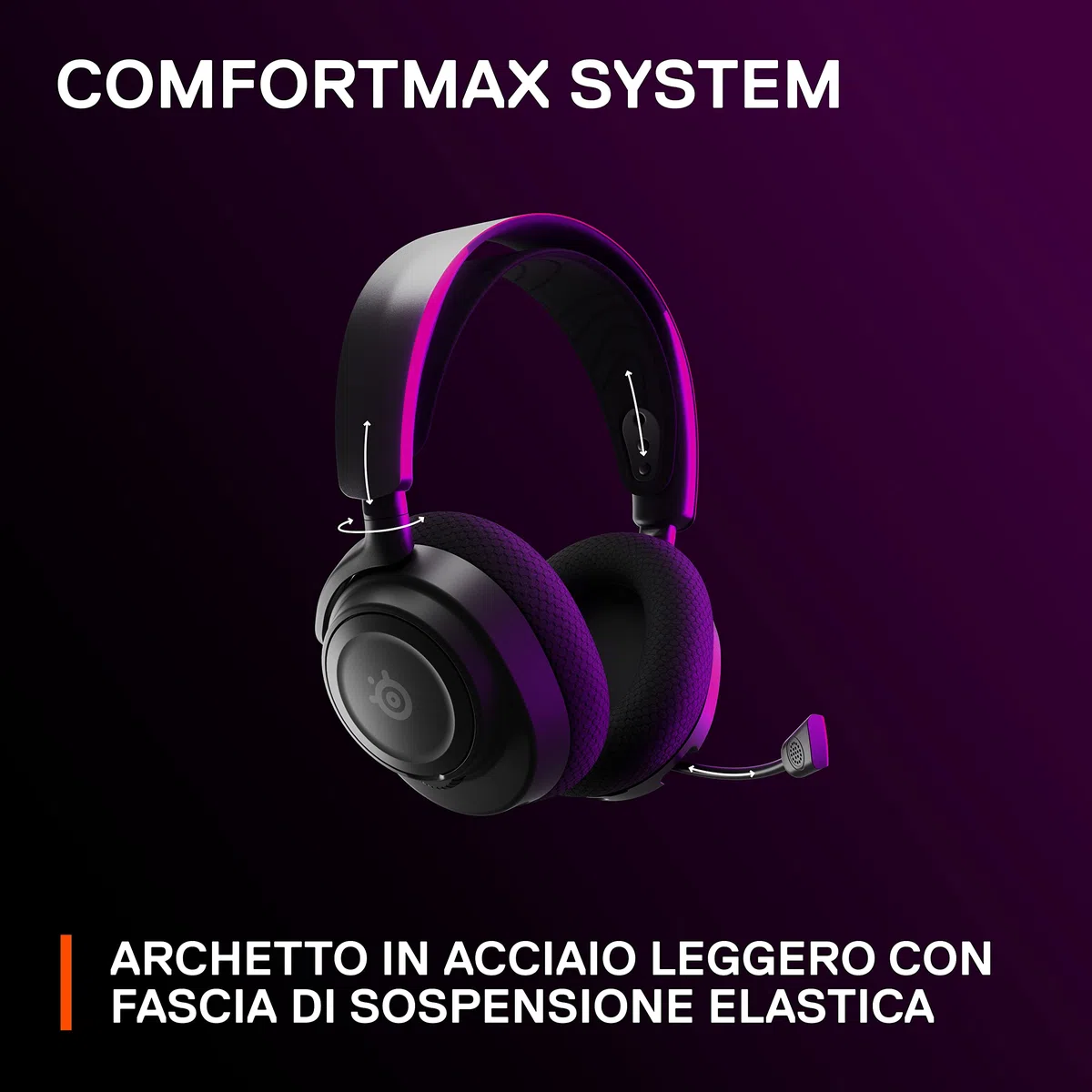 SteelSeries Arctis Nova 7 Cuffia da gaming wireless multipiattaforma 2.4GHz Bluetooth mixabile Driver magnetici neodimio Batteria 38h USB-C Mic ClearCast Gen2 AI PC PS5 VR Mobile
