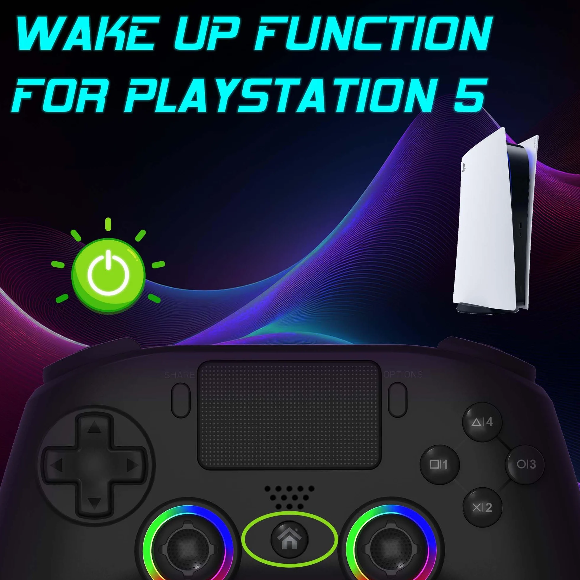 SUBSONIC Controller PS5 Wireless Paddle LED Programmabili Vibrazione Funzione Touch Nero
