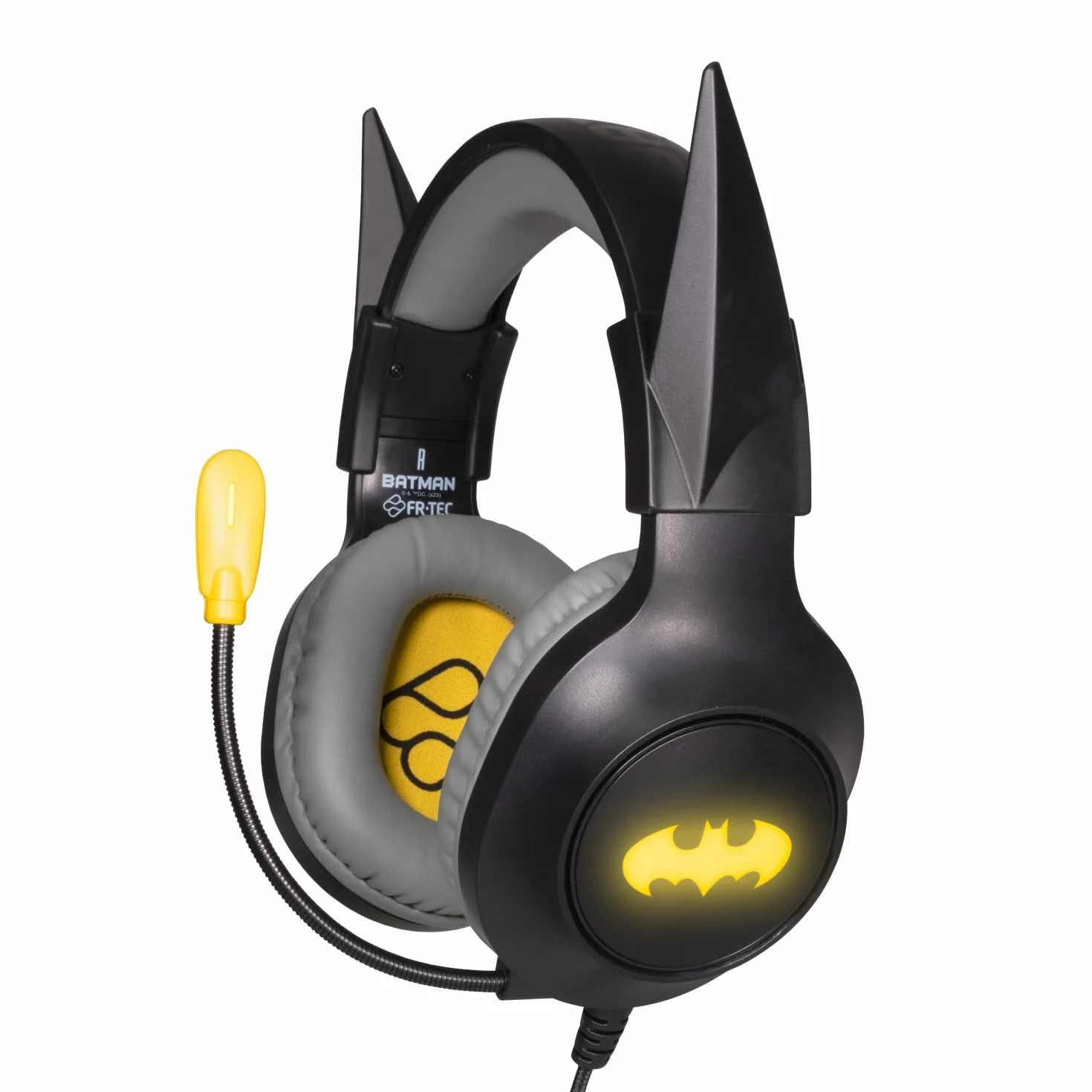 FRTEC – Cuffie Gaming Headset BATMAN con orecchie del cavaliere scuro staccabili cavo e luce LED RGB per Playstation 5, PS4, Xbox Series X/S, Xbox One, Nintendo Switch, PC, Mac