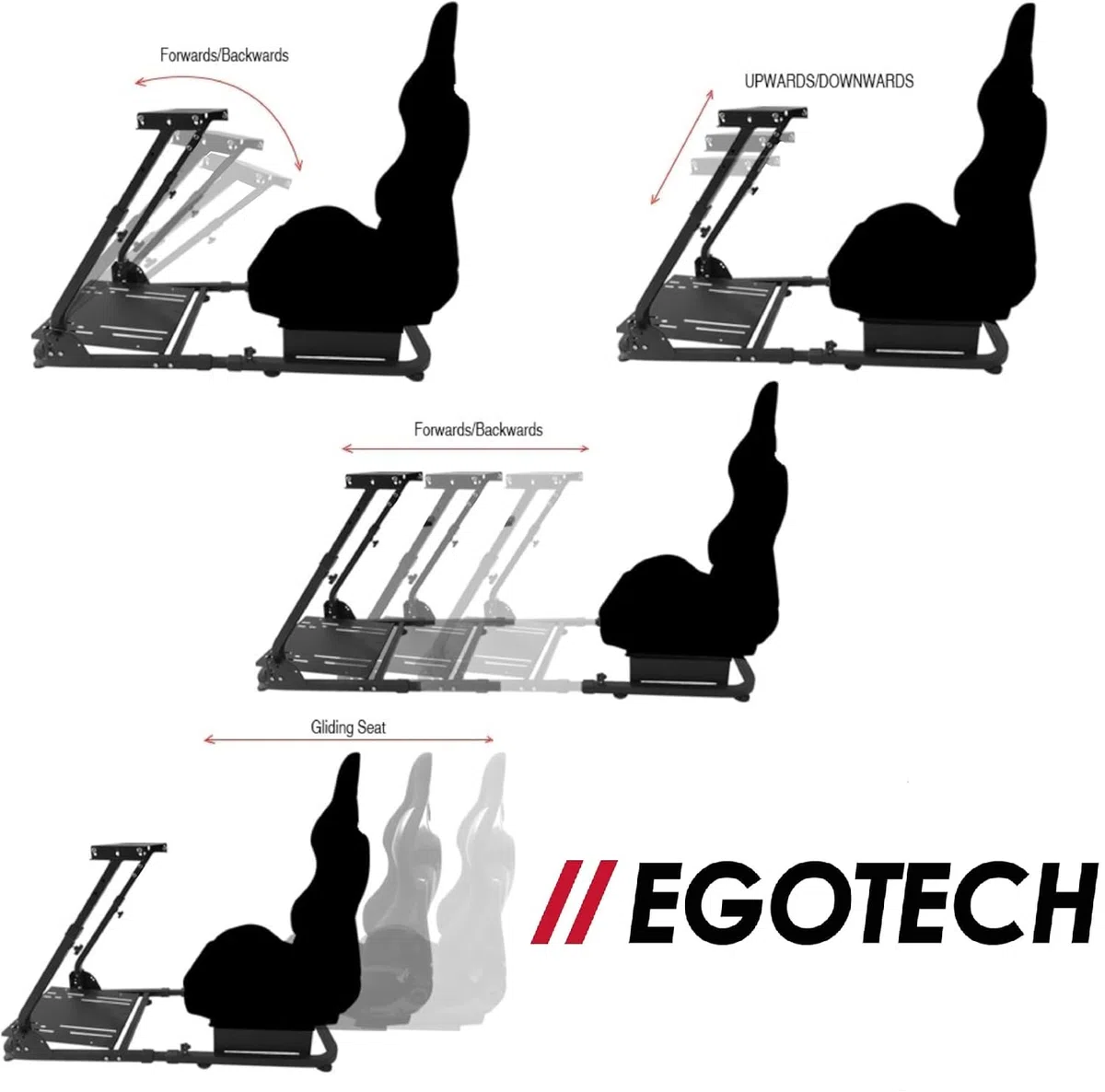 EGOTECH Smart Racing Seat Simulatore di Guida Pieghevole Regolabile