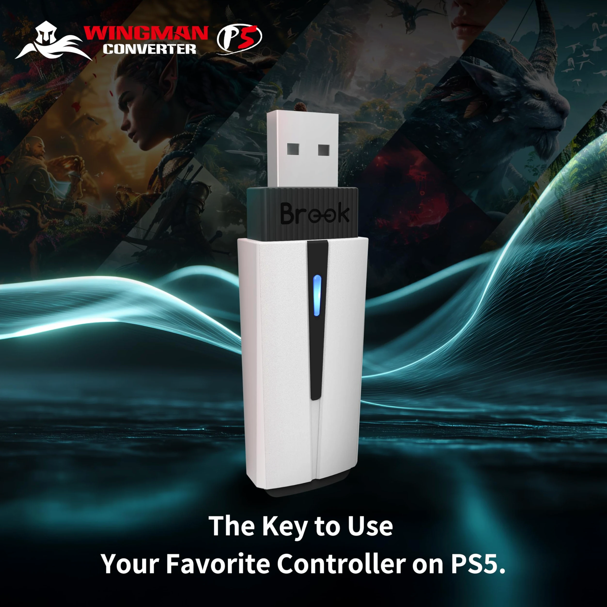 Brook Wingman P5 Convertitore Controller PC P5 P4 Wireless e Cablato Vibrazione Movimento Sei Assi Turbo Macro Remap Software Converter Center