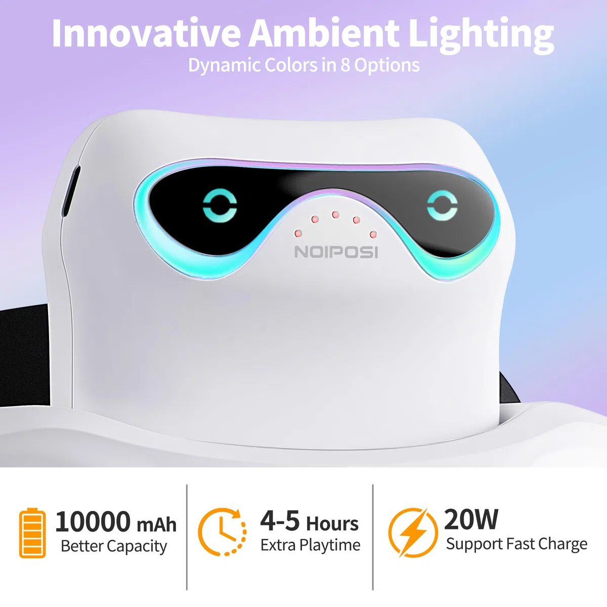 Noiposi Cinghia da testa con batteria da 10000 mAh per Meta Quest 2 3 3s
