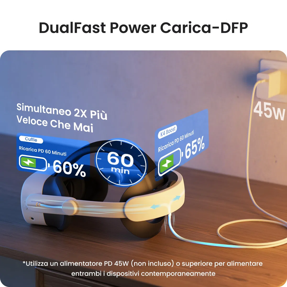 KIWI design K4 Boost Cinturino per la Testa della Batteria Comfort Compatibile Meta Quest 3/3S
