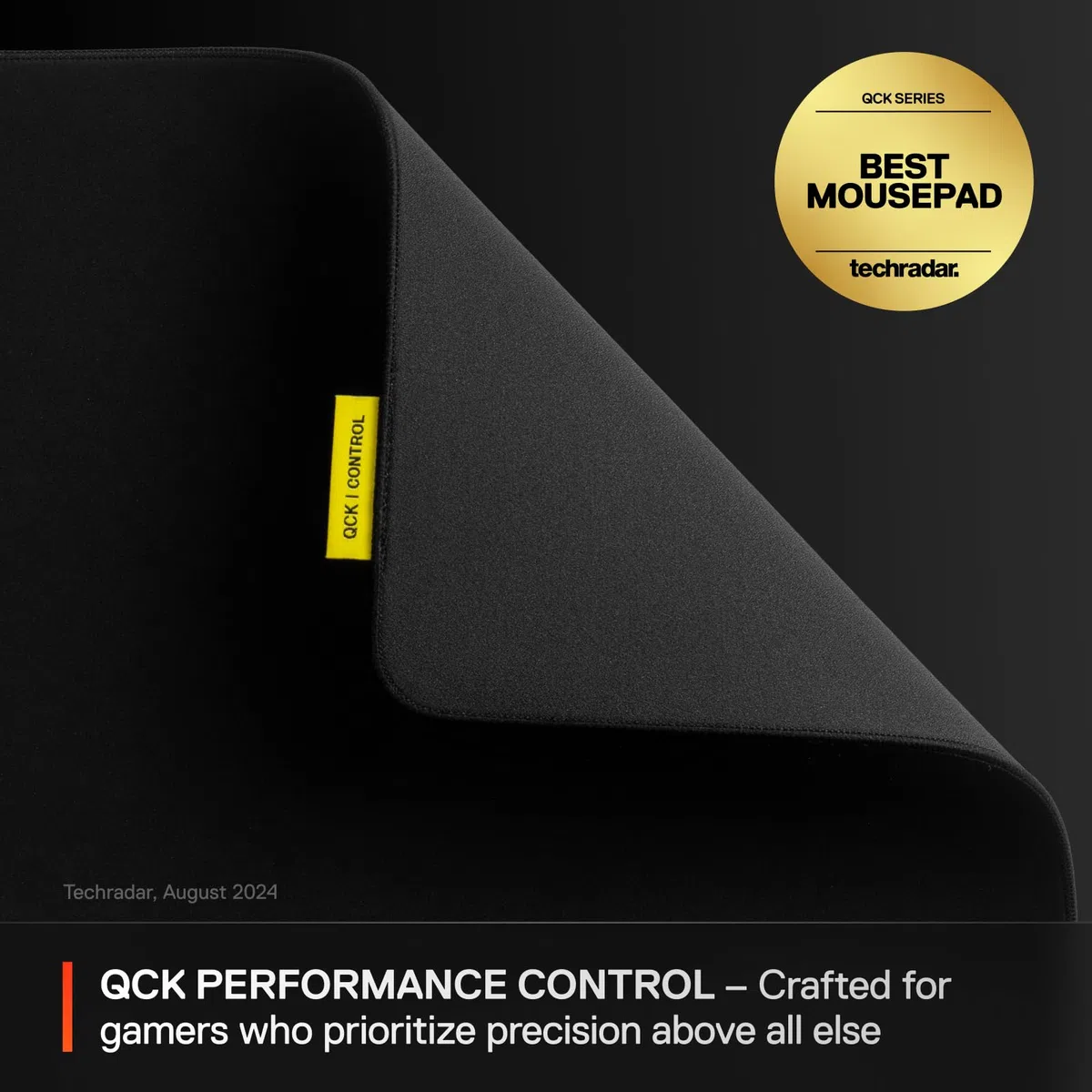 SteelSeries QcK L Performance Control Tappetino per mouse da gioco, densità extra per una scorrevolezza fluida, cuciture a basso profilo, base in gomma neoprene antiscivolo, 42 x 49 cm, FPS, MOBA,