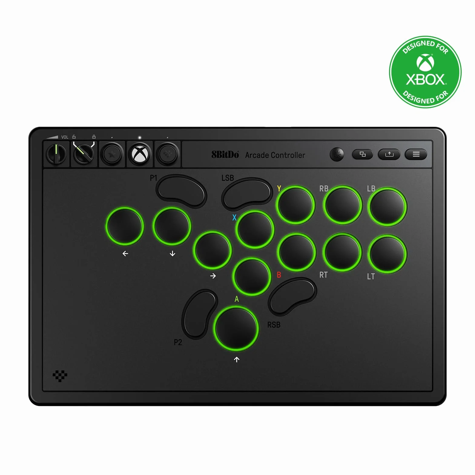 8BitDo All-Button Arcade Controller for Xbox Series X|S, Xbox One & PC, 2.4G Wireless, Low-profile Mechanical Switches, Programmable Buttons, Hot-swappable PCB, RGB Lighting - Officially Licensed