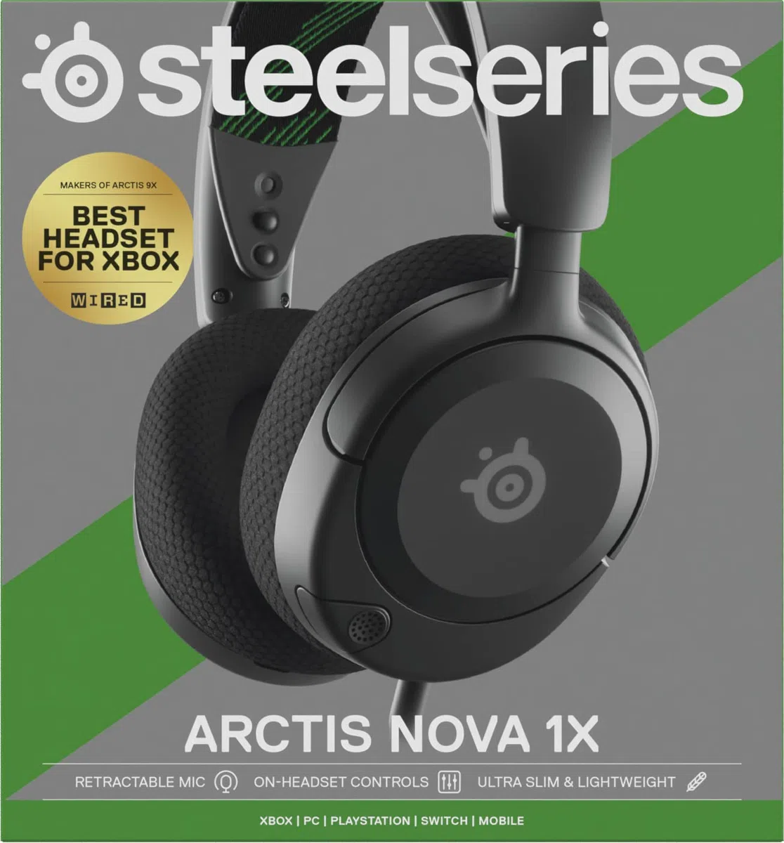 SteelSeries Arctis Nova 1X Cuffie da gaming multisistema Driver Hi-Fi Audio spaziale 360° Memory foam Ultra leggere Xbox PS5 PS4 PC Switch