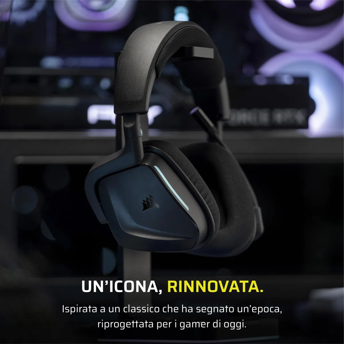 Corsair VOID v2 Cuffie da Gioco Wireless Bluetooth Carbonio Dolby Atmos 70 Ore Ricarica Rapida