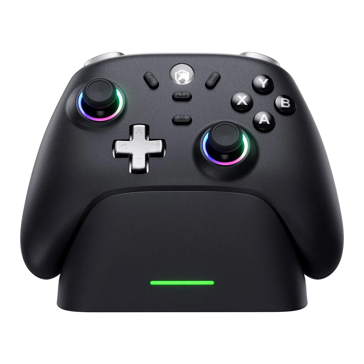 Controller Gaming per PC/Switch con Base di Ricarica, 1000Hz, Hall Joystick, 2.4GHz/BT/Cavo, 800mAh
