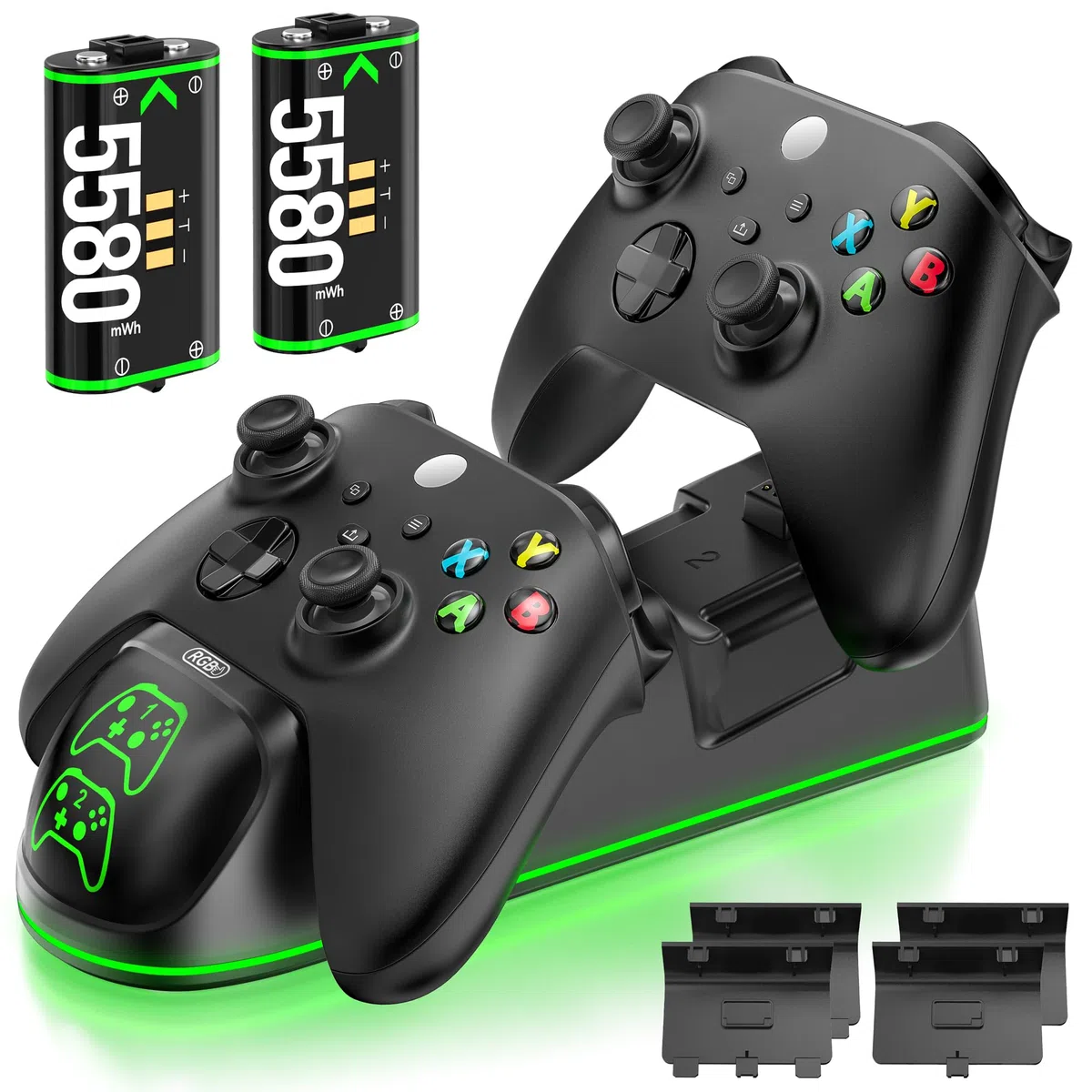 OIVO Ricarica Controller Xbox con 2x5580mWh Batteria Ricaricabile per Xbox One/Series X/S