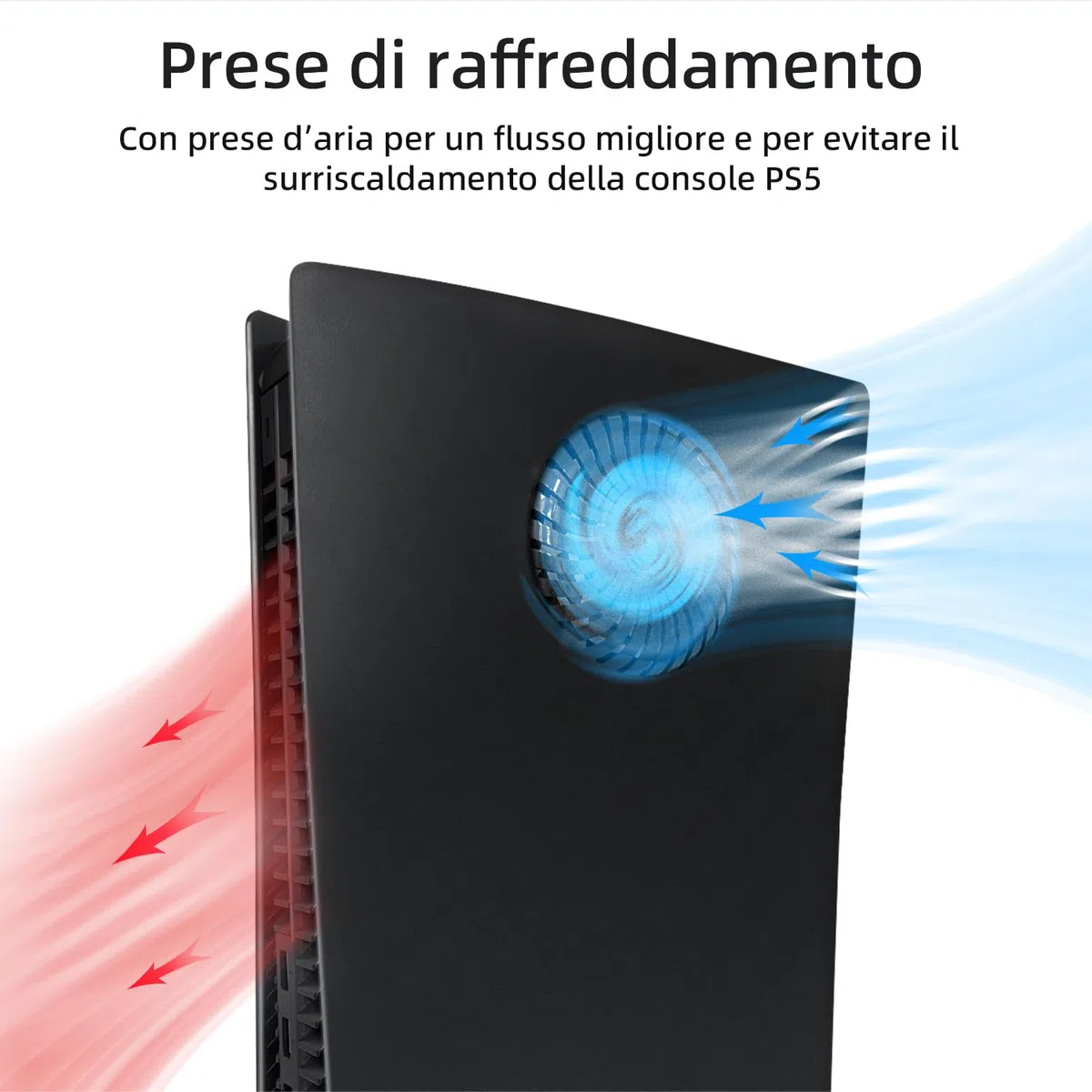 Mcbazel PS5 Placche con Prese d'aria di Raffreddamento per Playstation 5 Digital Edition, Piastre Laterali di Ricambio Piastra Frontale di Copertura per PS5 Digitale (Non per PS5 Slim)