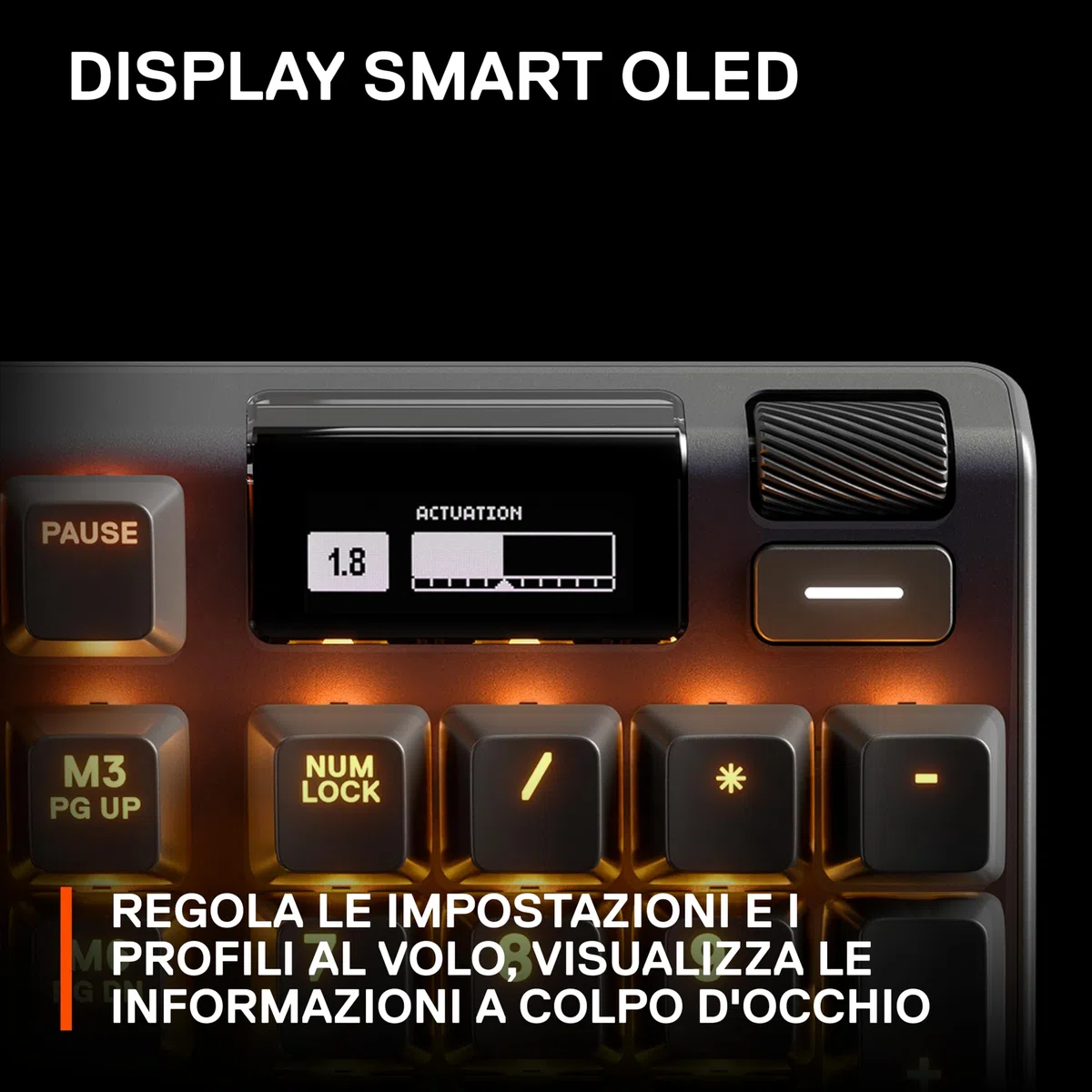 SteelSeries Apex Pro HyperMagnetic Tastiera da gaming - La più veloce al mondo - Azionamento regolabile - Schermo OLED - RGB - USB Passthrough - Layout Americano (QWERTY)