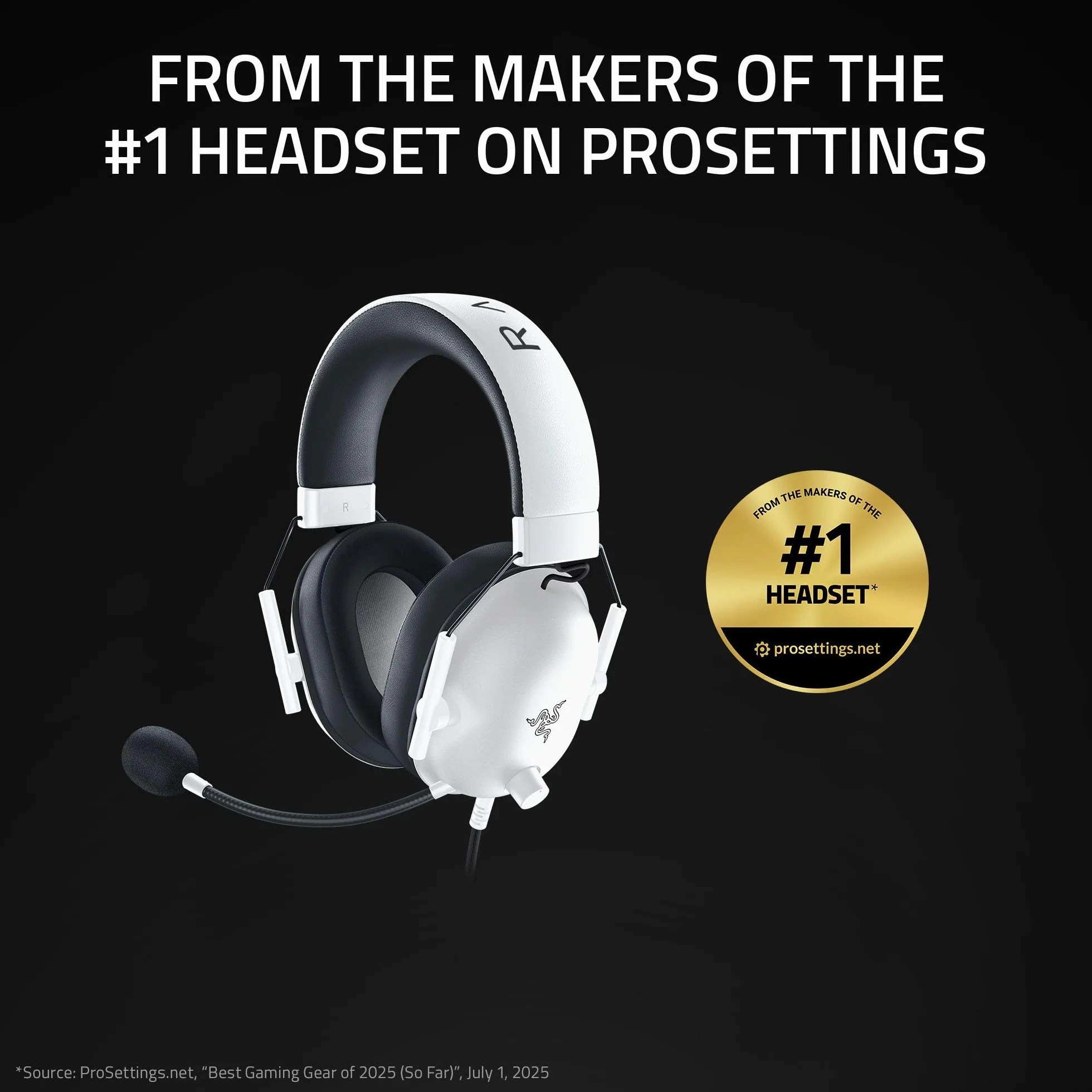 Razer BlackShark V2 X Cuffie da Gioco Esports Cablate Driver TriForce 50 mm Microfono HyperClear Audio Surround 7.1 Bianco