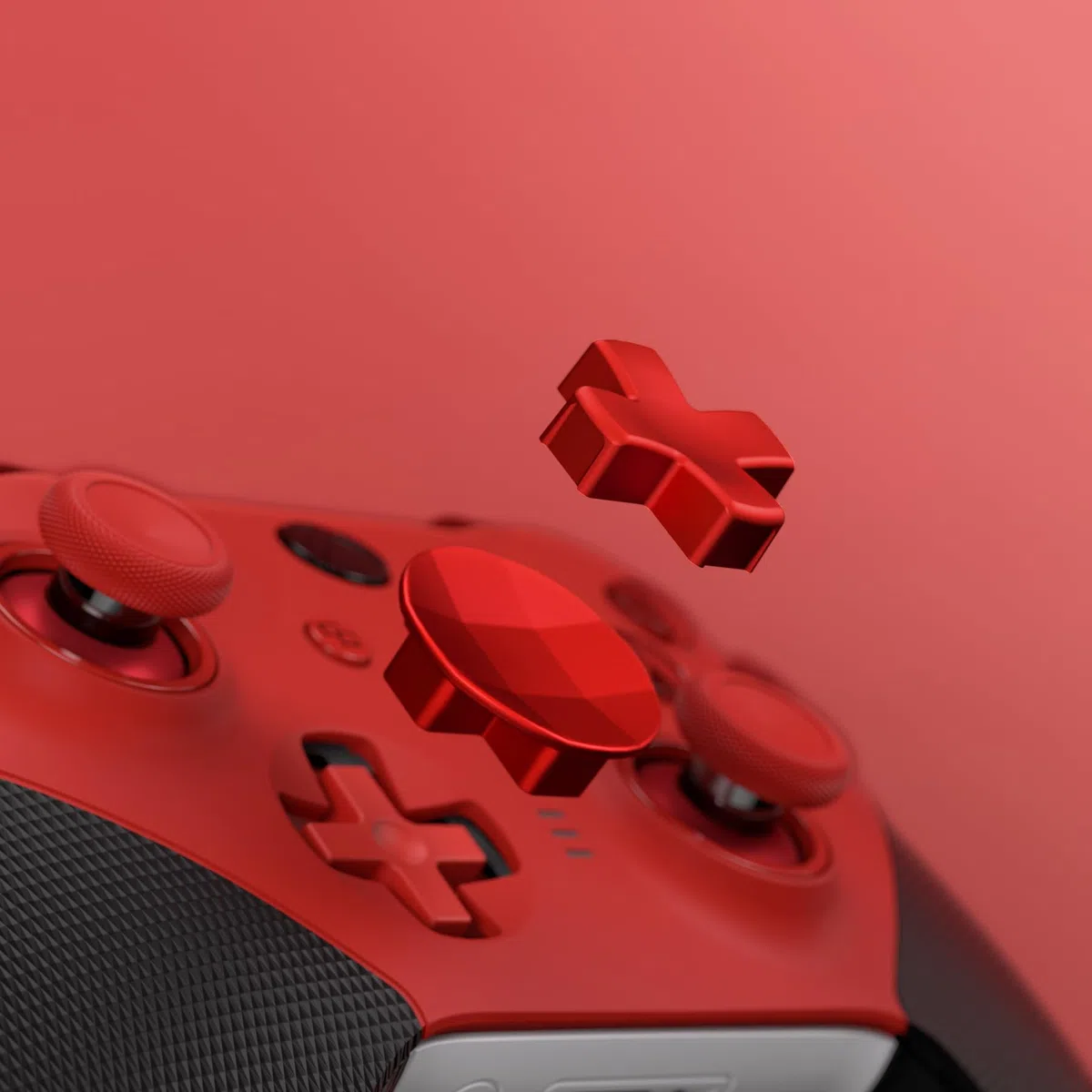 eXtremeRate 13 in 1 Palette Paddles Levette Analogiche Dpad Metallo per Xbox Elite Series 2 Wireless Controller,Analogici Magnetici Tasti per Xbox Elite Series 2 Joystick-Argento&Rosso Scarlatto