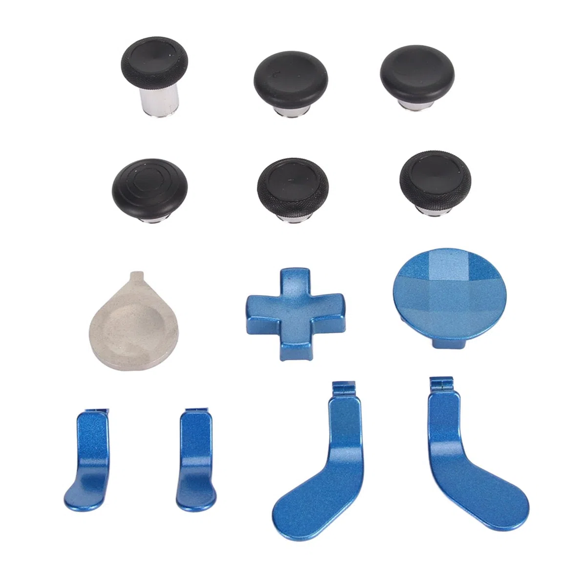Focket Manopole in Metallo per Controller One Elite Series 2, Kit di 13 Pulsanti magnetici sostitutivi in 1. Include Joystick in Metallo a 6 Posizioni, 4 Paddle e 2 D-Pad (Blu)