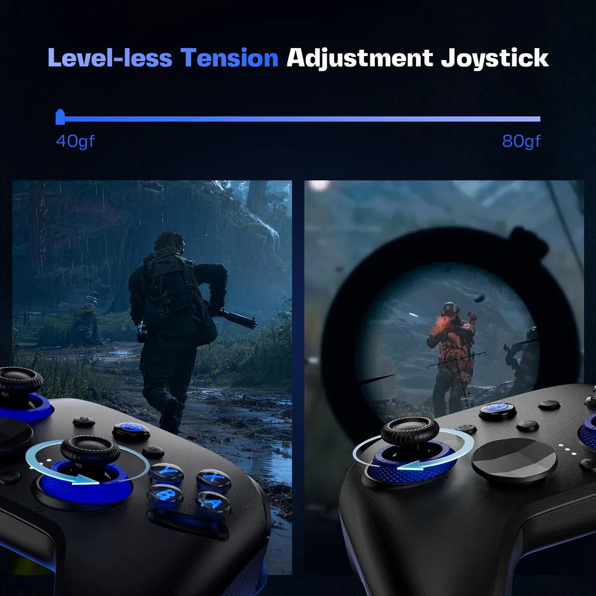 NYXI Controller per PC con TMR Joystick a Tensione Regolabile, ABXY Intercambiabili per Layout PC/Switch, Hall Grilletti Dual-Mode, 1200mAh Batteria, per PC/Switch/iOS/Android/TV, Versione Avanzata