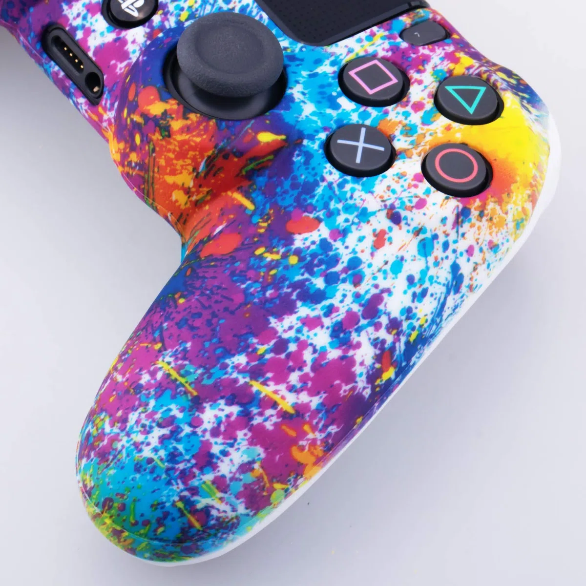 YoRHa Water Transfer Printing (Spruzzi di Vernice) Custodia in Silicone Cover per PS4/Slim/Pro Dualshock 4 Controller x 1 con Manopole Thumb Grips x 10