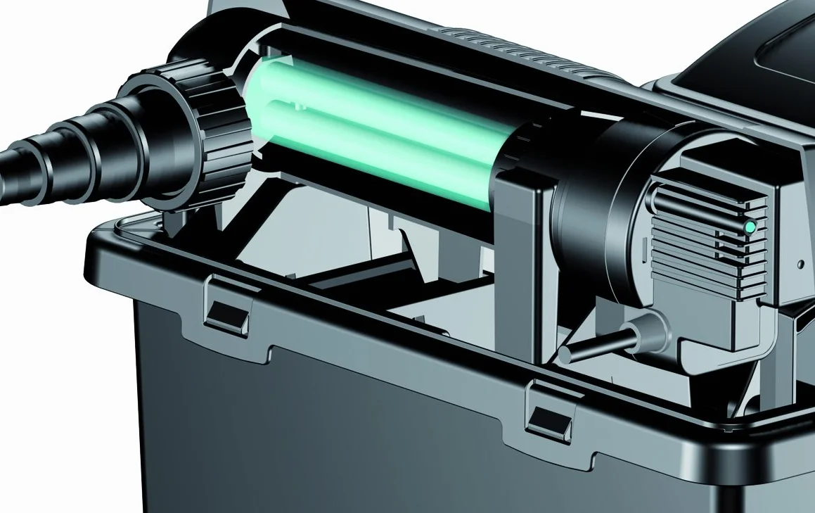 OASE BioSmart 5000 50525 - Filtro di flusso adatto per laghetti fino a 5 m³, sistema di filtraggio, set completo con materiale filtrante, pompa per laghetto e chiarificatore UVC
