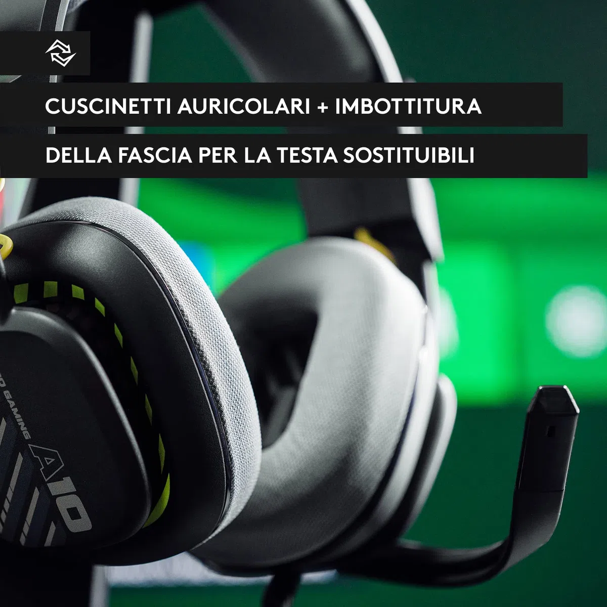 ASTRO A10 Cuffie Gaming Cablate Gen 2, Cuffie da Gioco Over-Ear con Microfono Flip-to-Mute, Leggere e Resistenti, Driver 32 mm, Compatibile con PS5, PS4, Nintendo Switch, PC - Nero