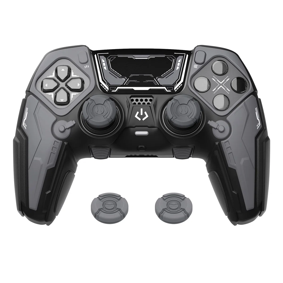 PlayVital Cover Controller per ps5 Edge Joystick, Custodia Silicone Skin Protettiva Grip Antiscivolo & Copri Analogici & Adesivi, Accessori Antiurti per ps5 Edge Controller, Mecha Stellare - Nero