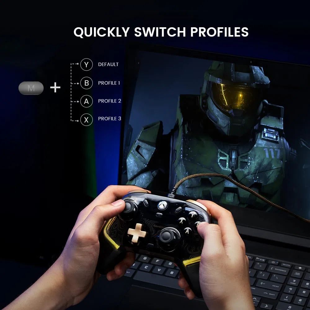 GameSir Kaleid Flux Xbox Controller- Controller di gioco con licenza ufficiale per Xbox Series X|S, Xbox One e Windows e Steam, controller di videogiochi cablato con grilletto/joystick a effetto Hall