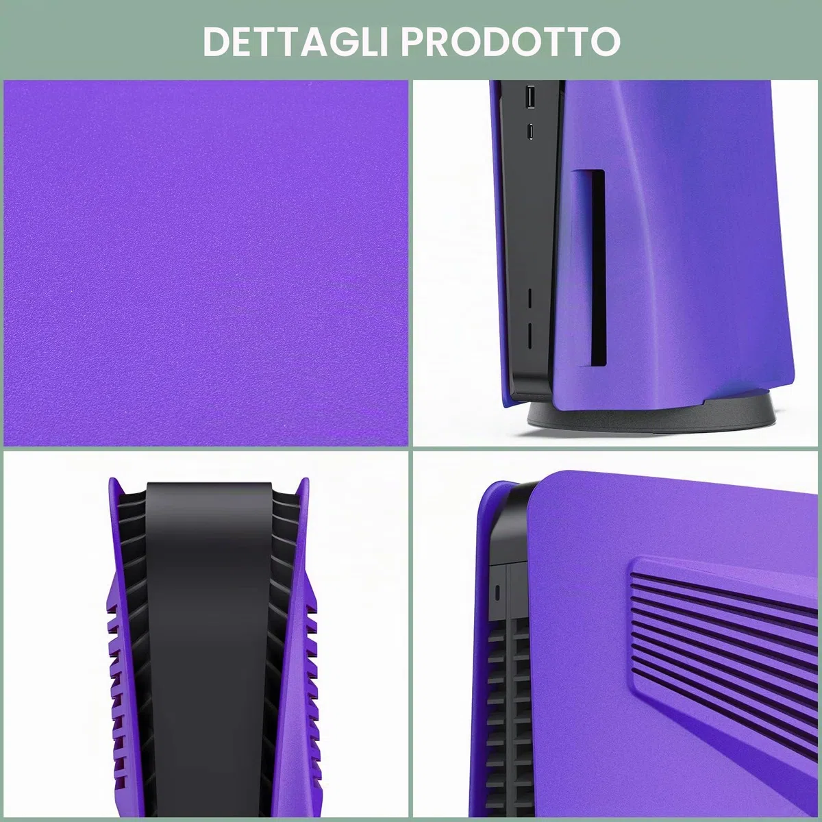 Piastre per Disc Edition, innoAura Piastre frontali con prese d'aria di raffreddamento, cover protettiva antigraffio antipolvere, Custodie di Ricambio in ABS Premium (Viola)