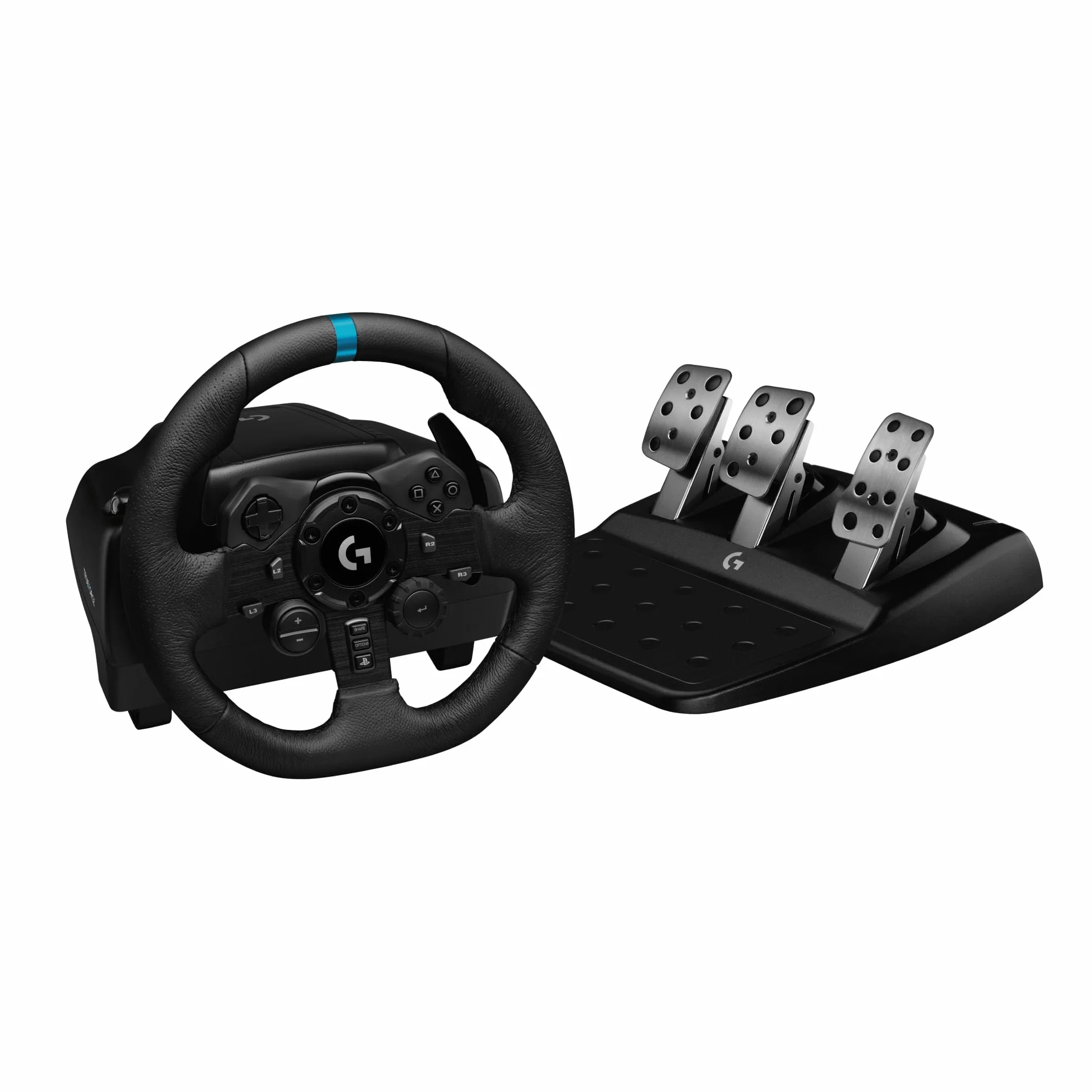 Logitech G G923 volante da corsa pedali ritorno di forza TRUEFORCE 1000 Hz design reattivo doppia frizione per PS5 PS4 PC Mac Nero