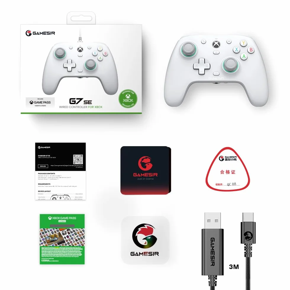 GameSir G7 SE Controller cablato per Xbox Series X|S, joystick effetto Hall, licenza ufficiale Xbox