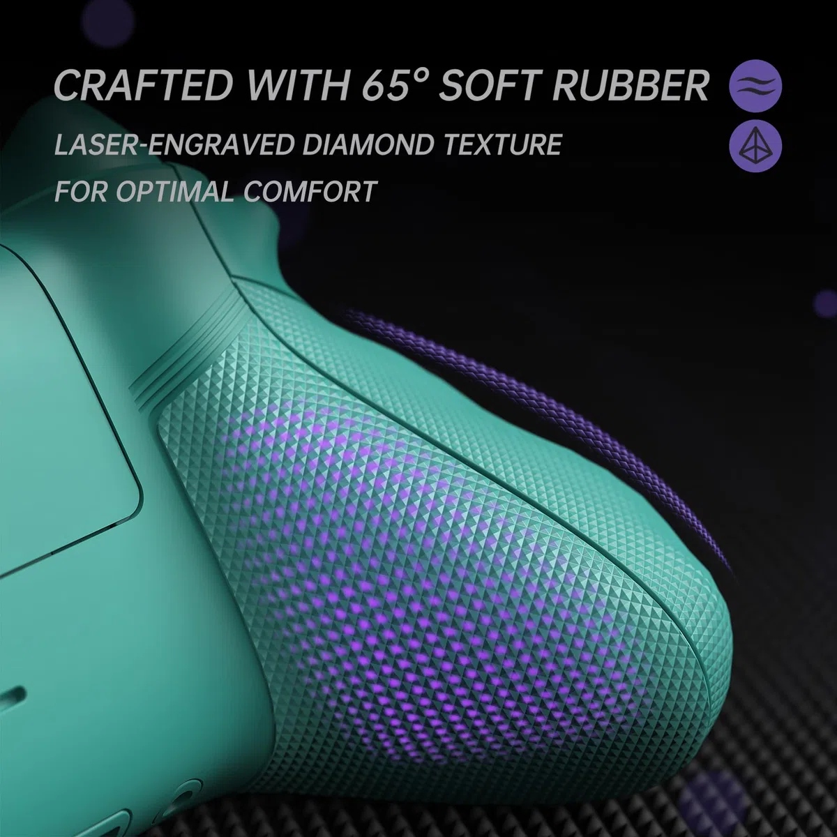 eXtremeRate Custodia Tasti Ricambio per Xbox Series X S Controller,Cover Gomma Impugnatura Trigger Stop,ASR Versione Scocca Frontale Posteriore per Xbox Series S Joystick Model 1914-Verde Petrolio