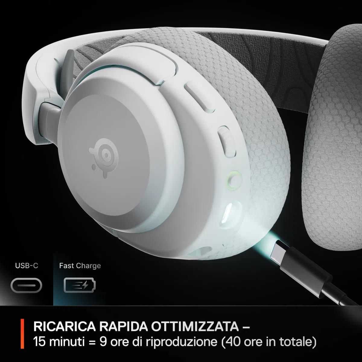 SteelSeries Arctis Nova 3X Cuffie da Gioco Wireless Multipiattaforma 2.4GHz/BT Bianco