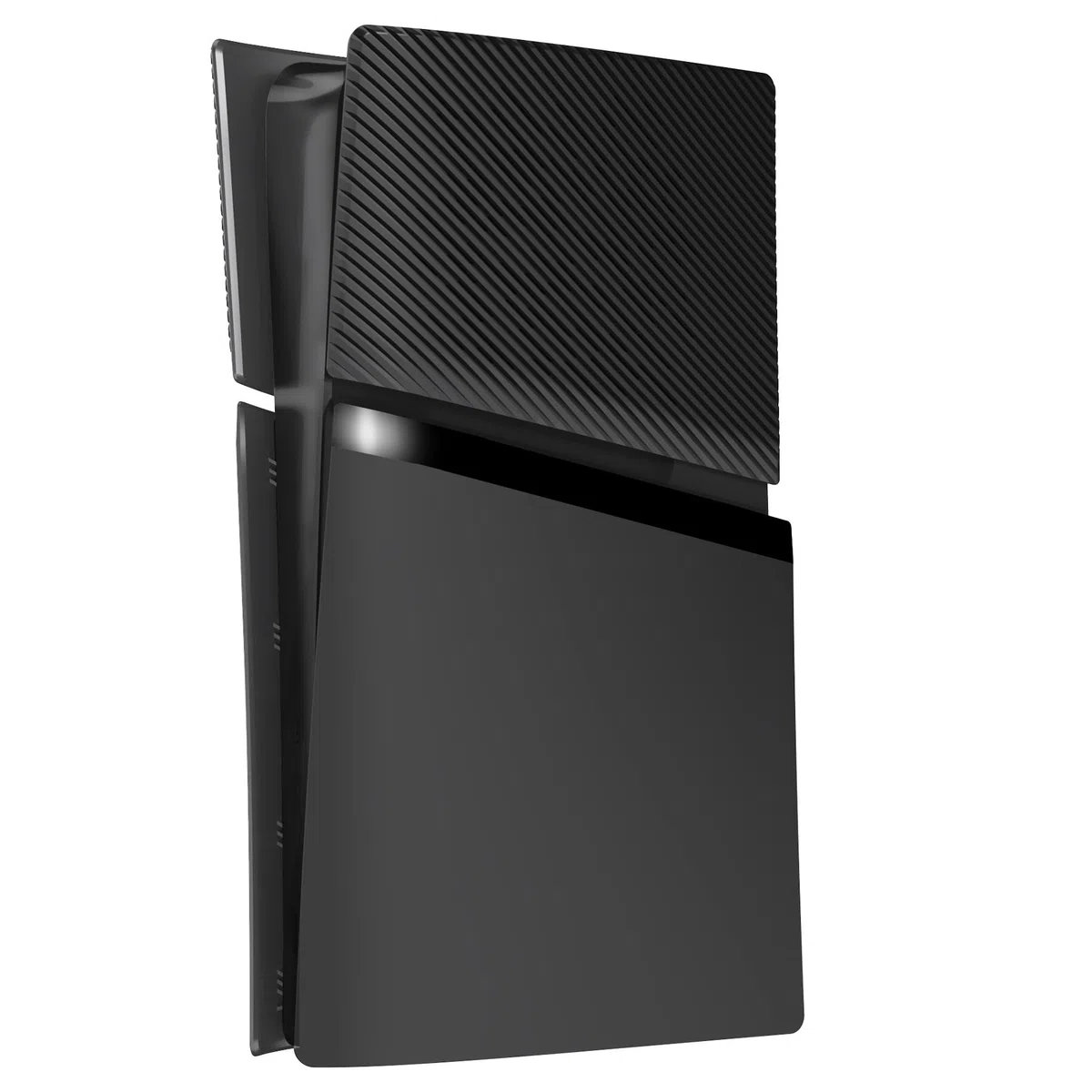 eXtremeRate eXcover Copertura Ricambio Compatibile con ps5 Slim Console Digital Edition, Cover Coperchio Custodia Placca Shell Ventilata per ps5 Slim Digitale Console, Nero