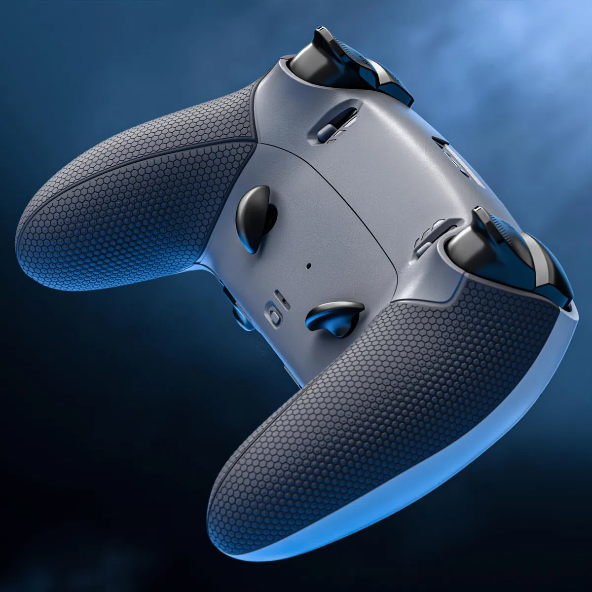 eXtremeRate Beyond-ARC Cover Posteriore con Grip Gommato Compatibile con ps5 Edge Controller, Shell Scocca Frontale Custodia Inferiore Compatibile con ps5 Edge Joystick, Grigio Ardesia Chiaro