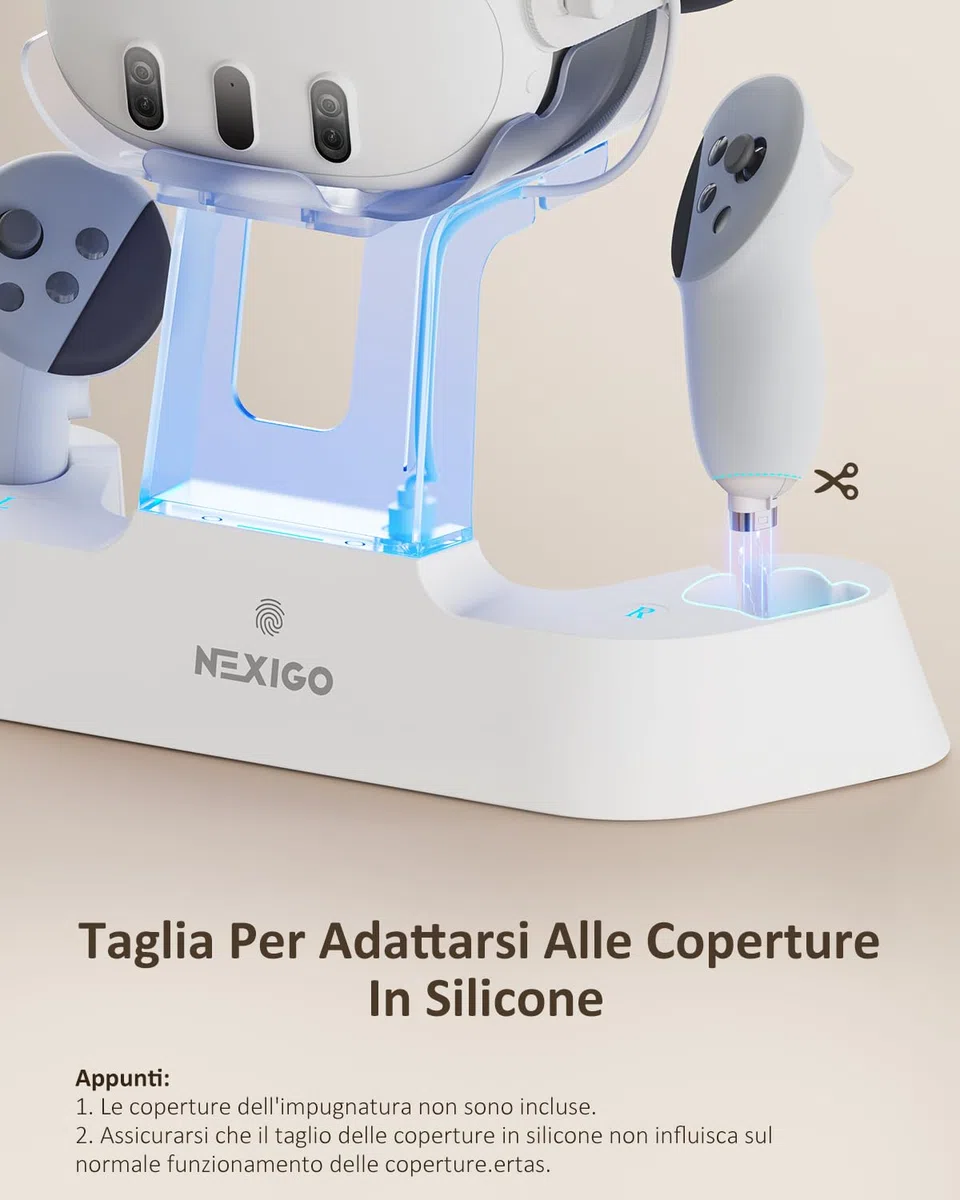 NexiGo Charging Dock LED Light for Oculus Quest 3 with Elite Strap Battery Support
