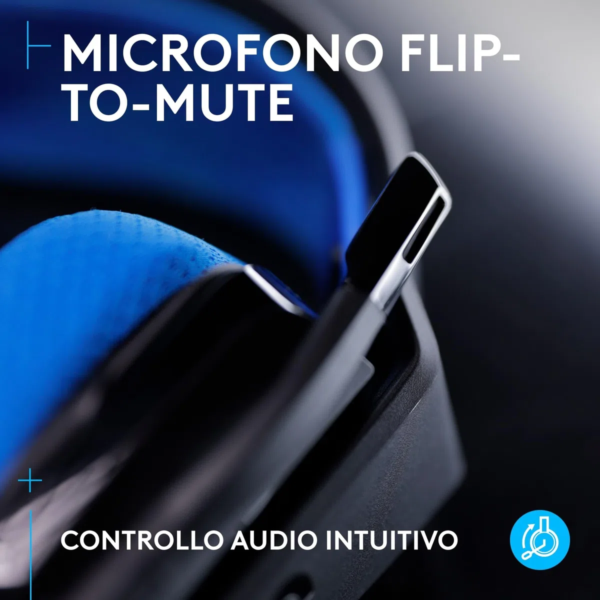 Logitech G G535 Lightspeed Cuffia gaming wireless leggera microfono flip-to-mute 33 ore batteria PS5 PS4 PC USB-C Nero blu