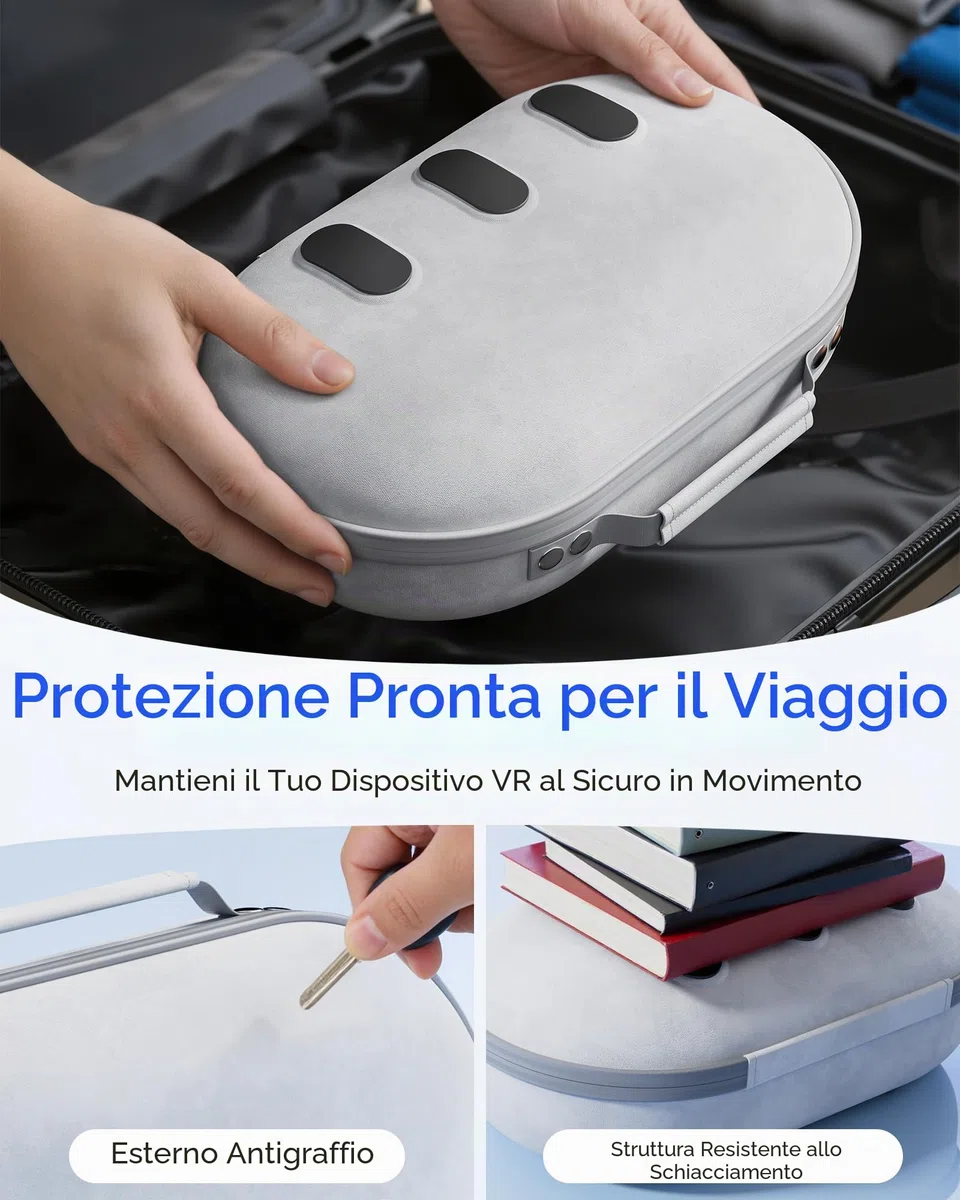 Aubika Custodia Rigida per Meta Quest 3, Compatibile con Quest 2 e Pico 4
