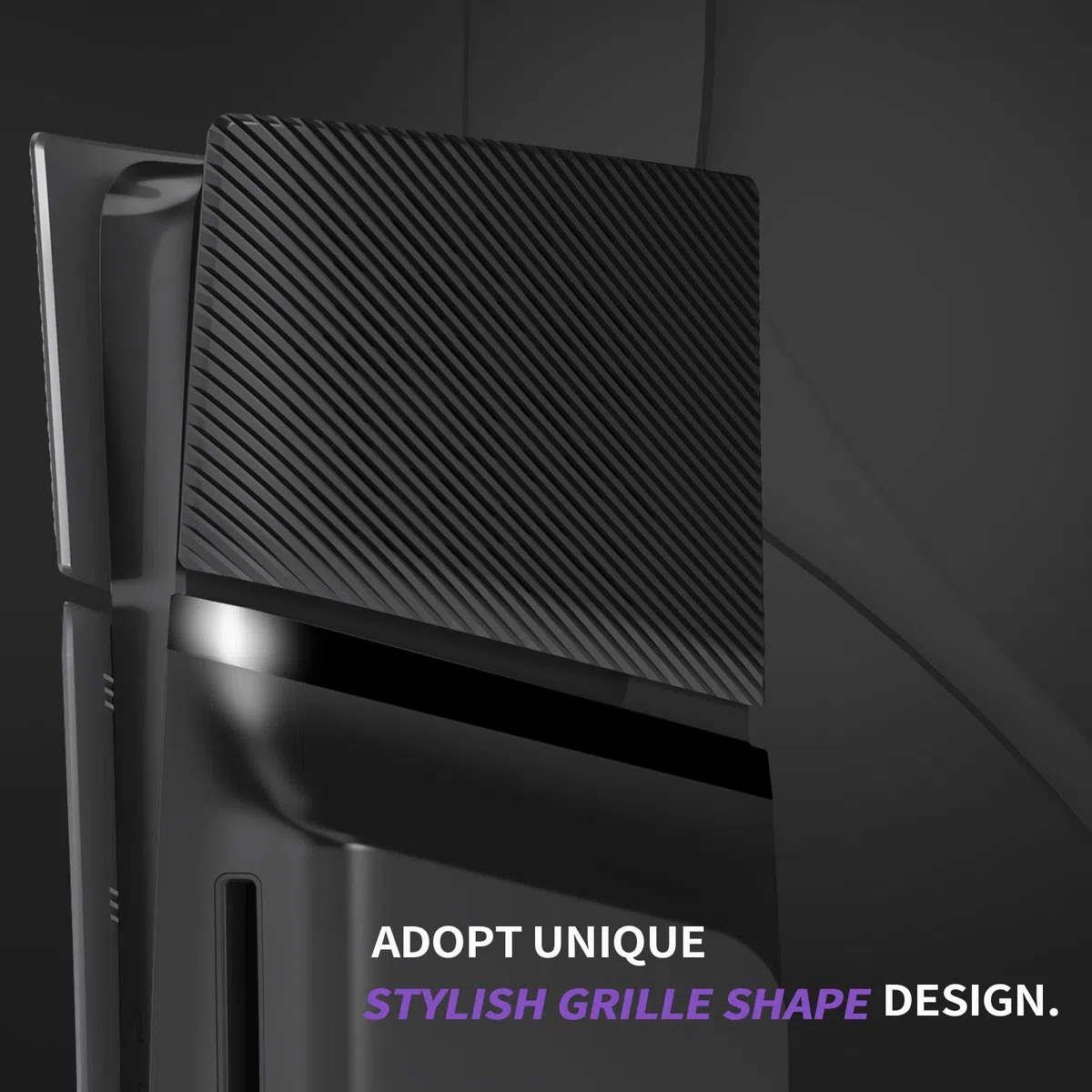 eXtremeRate eXcover Copertura Ricambio Compatibile con ps5 Slim Console Disc Edition, Cover Coperchio Custodia Placca Shell Ventilata per ps5 Slim Disc Console, Nero