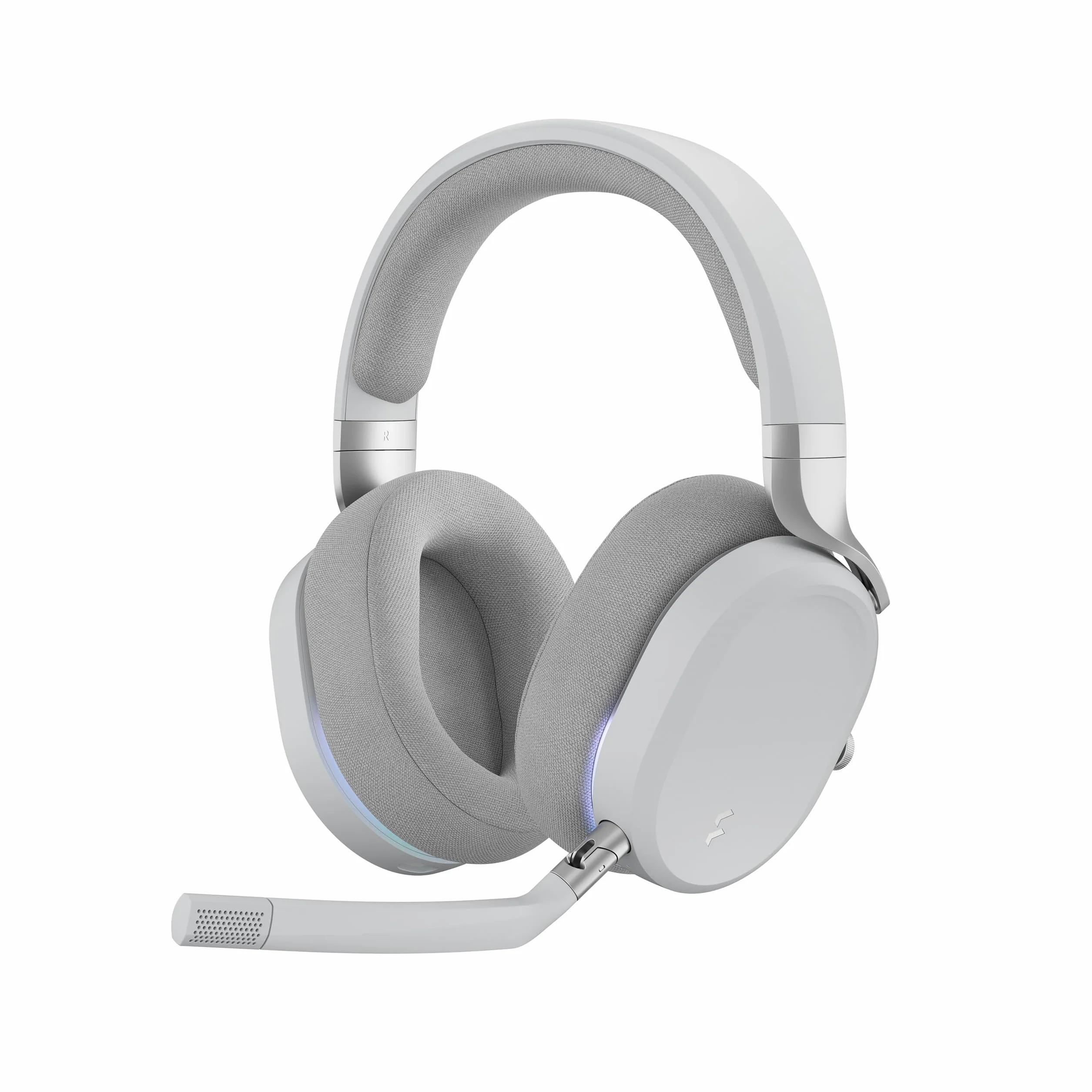 Fractal Design Scape Light - Cuffie da Gaming Wireless con Microfono Staccabile, Cancellazione Rumore, Luce Ambientale Configurabile, Batteria 40 Ore Grigio