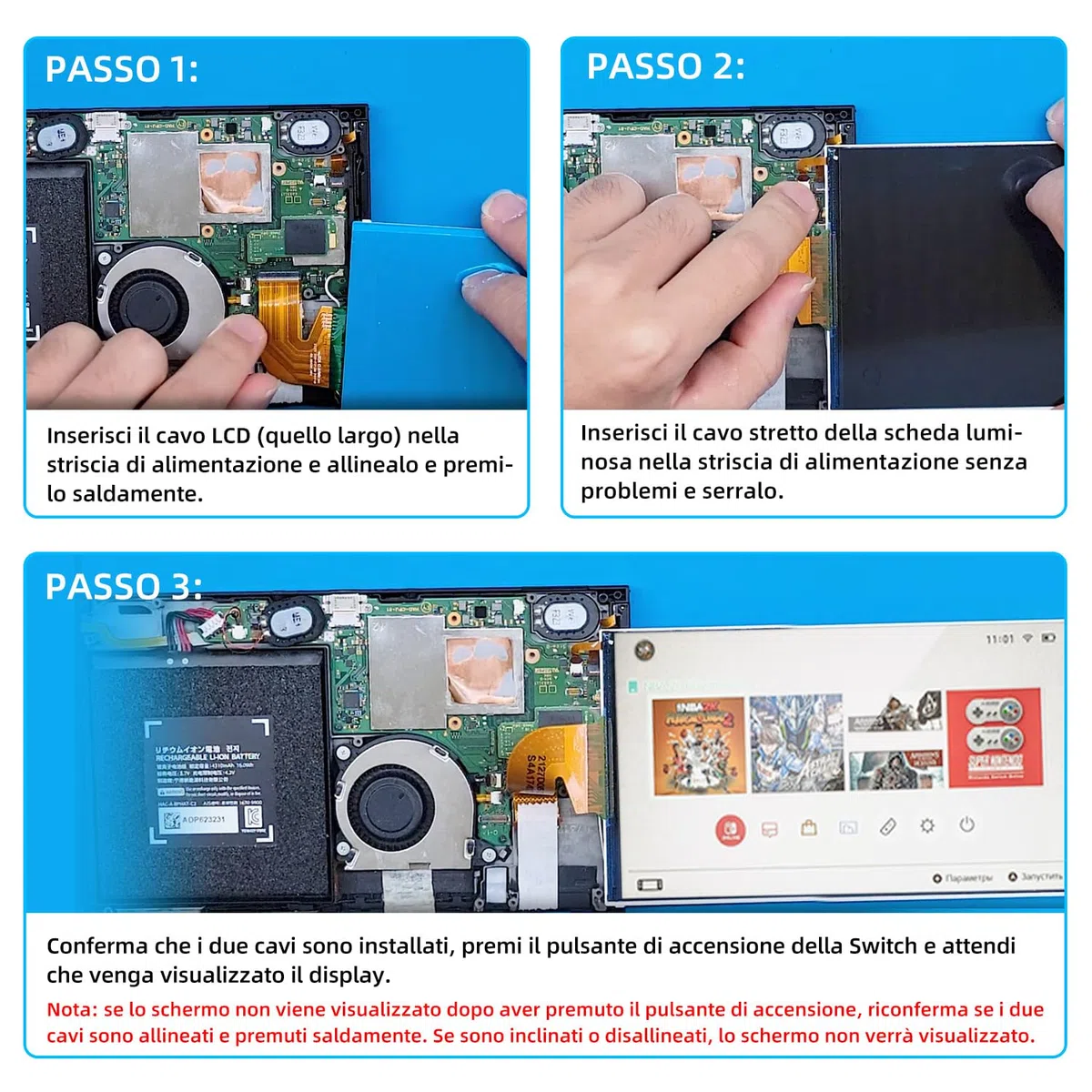 Wigearss Schermo LCD di Ricambio e Kit di Strumenti di Riparazione per Nintendo Switch