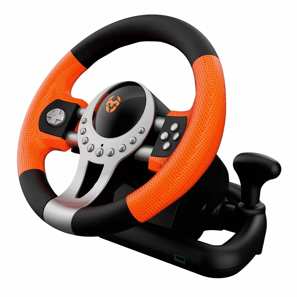 KROM K-Driver – Volante da corsa con pedali e vibrazioni, compatibile con PC, PS3, PS4 e Xbox One, con leva del cambio, levette e 12 pulsanti, connessione USB per giochi di guida