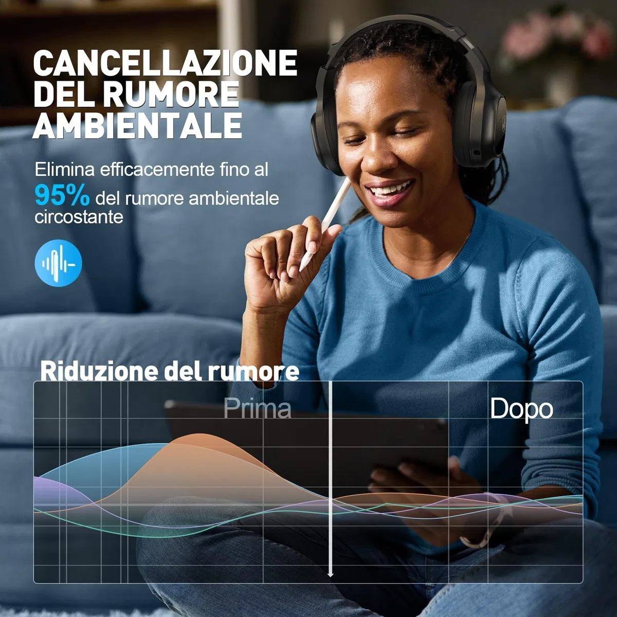 Cuffie Gaming Wireless con Microfono per PS4, PS5, PC, Mac, Switch, Cuffie da gioco con Cancellazione del Rumore con Luce RGB, 2,4 GHz, Suono Stereo 7.1, Cuffie Bluetooth Nero