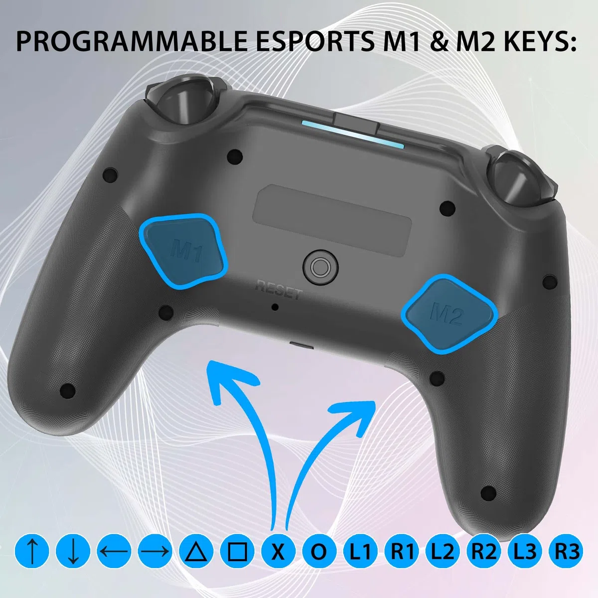 SUBSONIC Wireless Controller for PS4 Playstation 4 Bluetooth with LED Vibration Headphone Jack Black