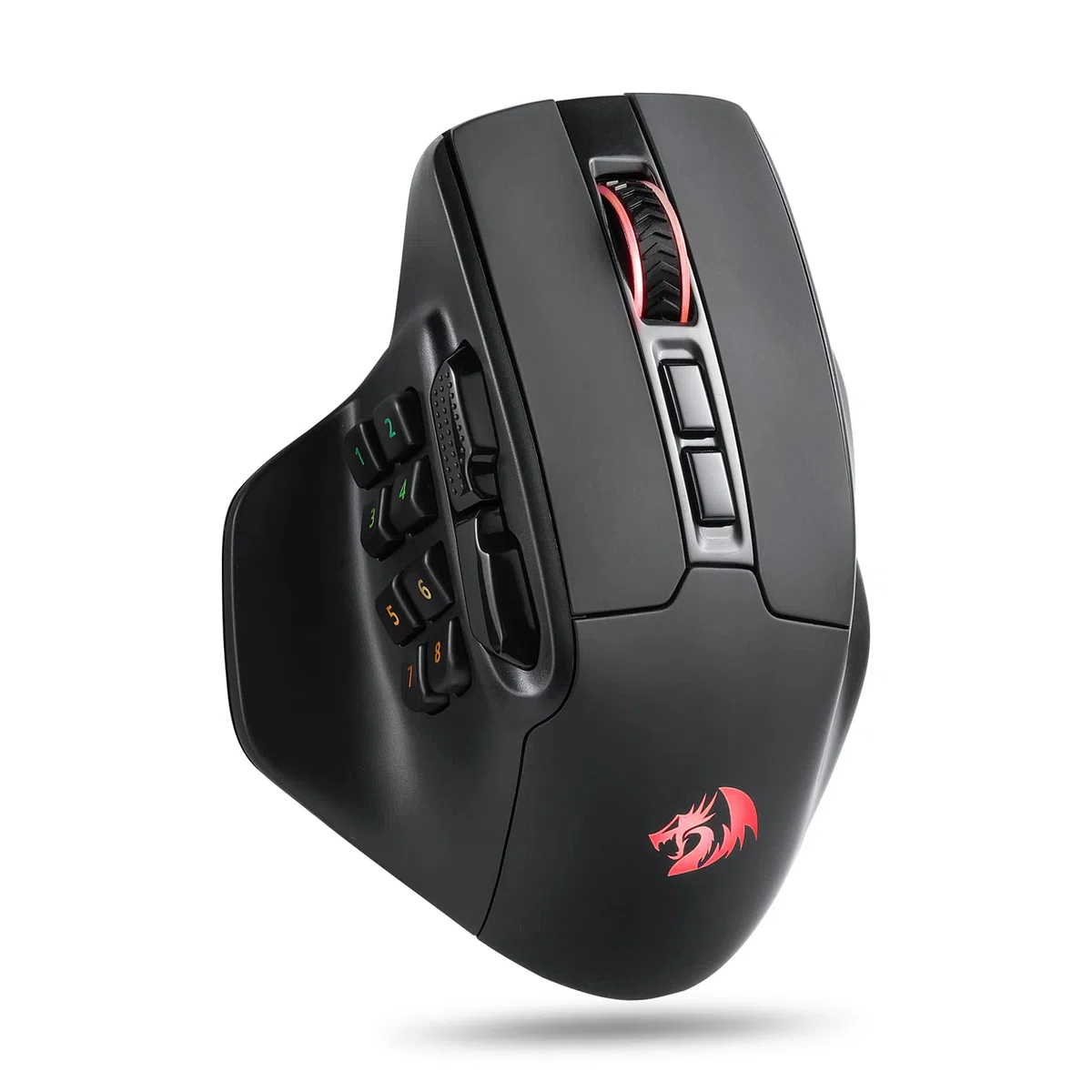 Redragon M811 PRO - Mouse da gioco MMO wireless, 15 pulsanti programmabili RGB con impugnatura ergonomica naturale, 10 tasti macro laterali, software supporta tastiere fai da te e