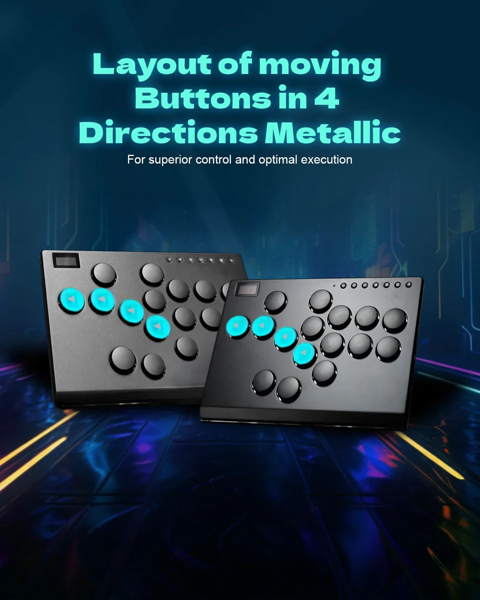 JZW-Shop Arcade Stick, Controller Arcade a 16 pulsanti per Switch, PC, PS4, PS3, Steam Deck, Joystick Arcade Fighting Stick con Turbo e RGB personalizzato, Hot Swap e Supporto SOCD (M16-EU)