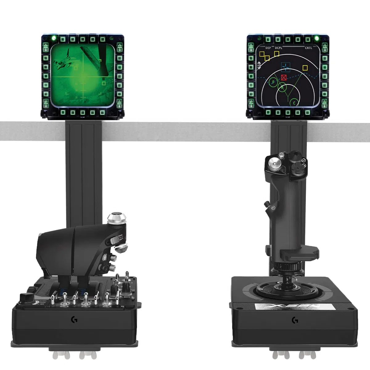Hikig Confezione da 2 supporti da scrivania per joystick Logitech, Thrustmaster e VKB Hotas, compatibili con X52/X52 Pro/X56/X56 Rhino e altri