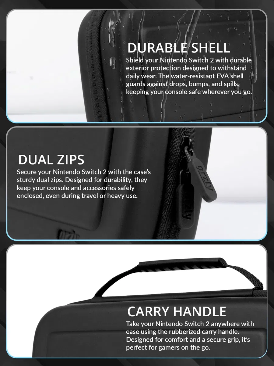 Orzly Accessori per Nintendo Switch 2 (2025) – Custodia Protettiva con Pellicola, Cavo di Ricarica, Cuffie, Edizione Regalo