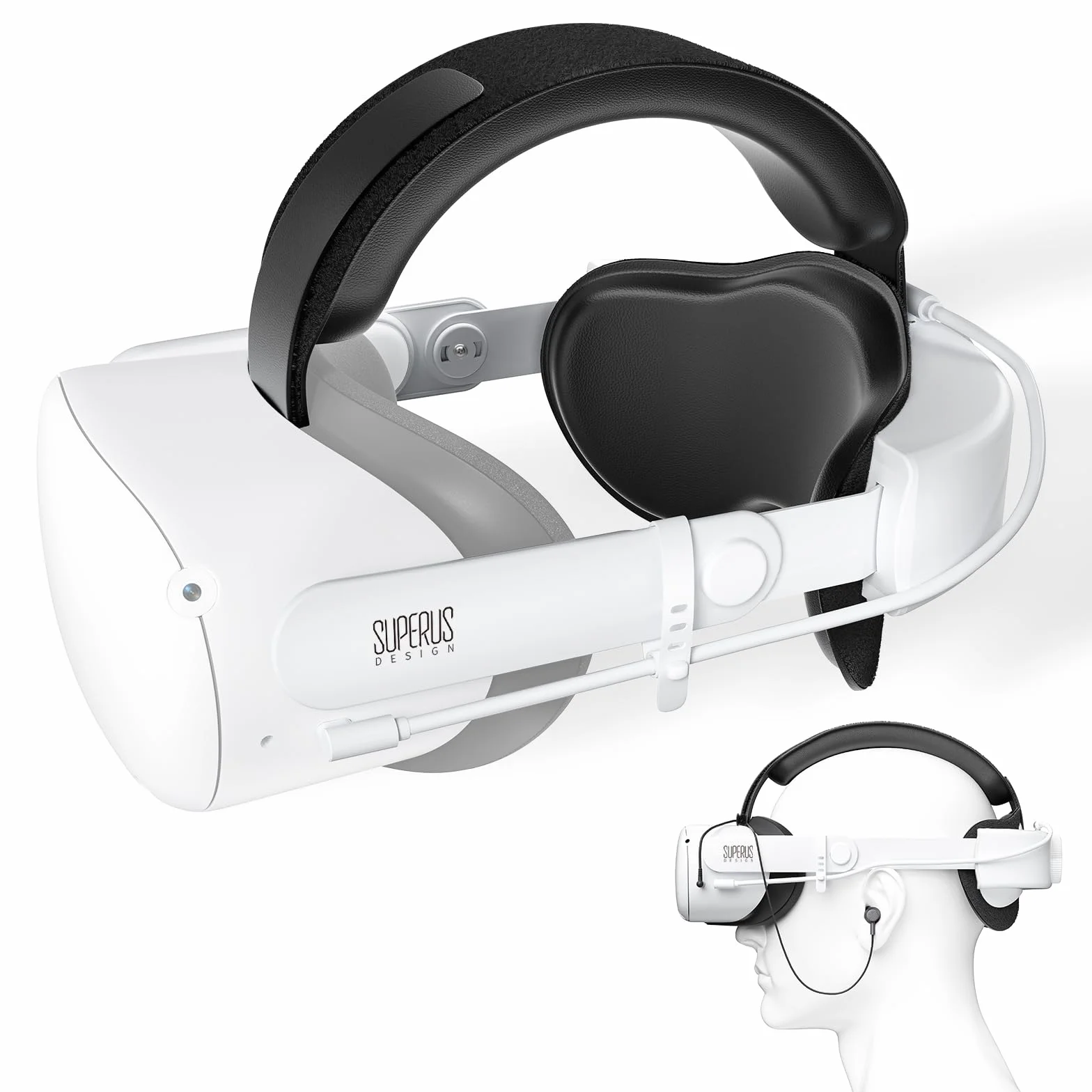 SUPERUS Cinturino per Testa con Batteria per Quest 2 Auricolari Ricambio Cinturino Elite Regolabile Meta Oculus Quest 2 Accessori