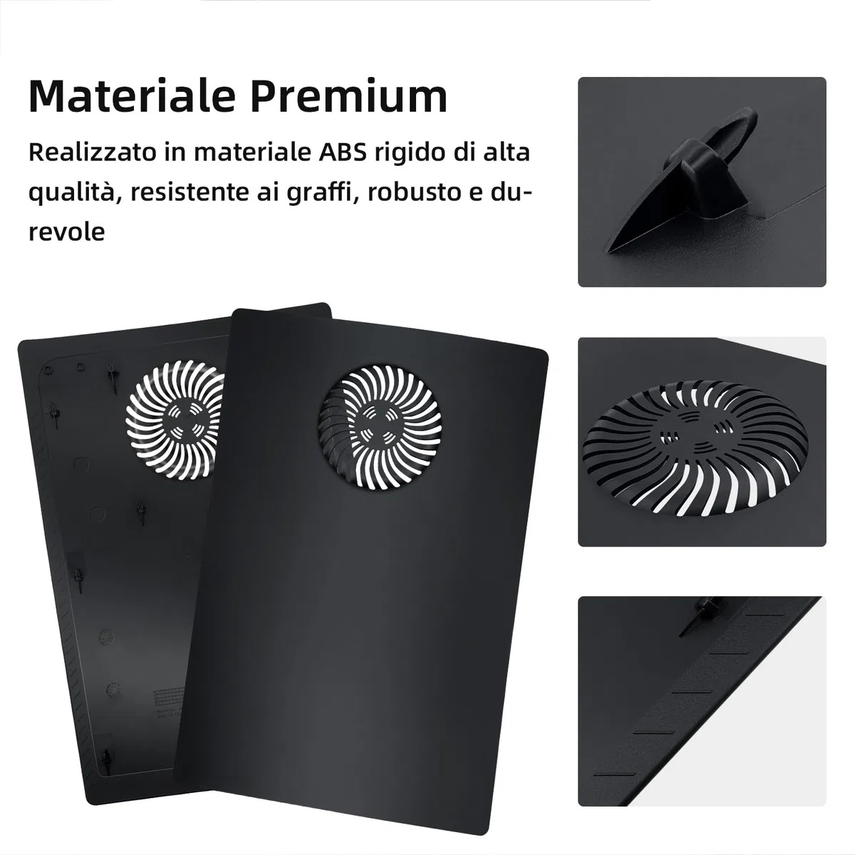 Mcbazel PS5 Placche con Prese d'aria di Raffreddamento per Playstation 5 Digital Edition, Piastre Laterali di Ricambio Piastra Frontale di Copertura per PS5 Digitale (Non per PS5 Slim)