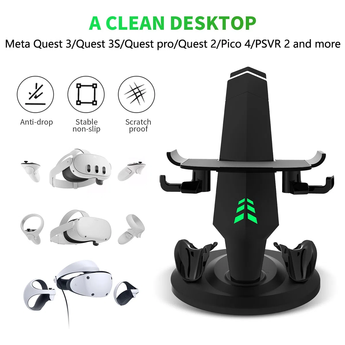 G-STORY Charging Dock for Meta Quest 3/Quest 3S/Quest 2 VR Headset and Controllers